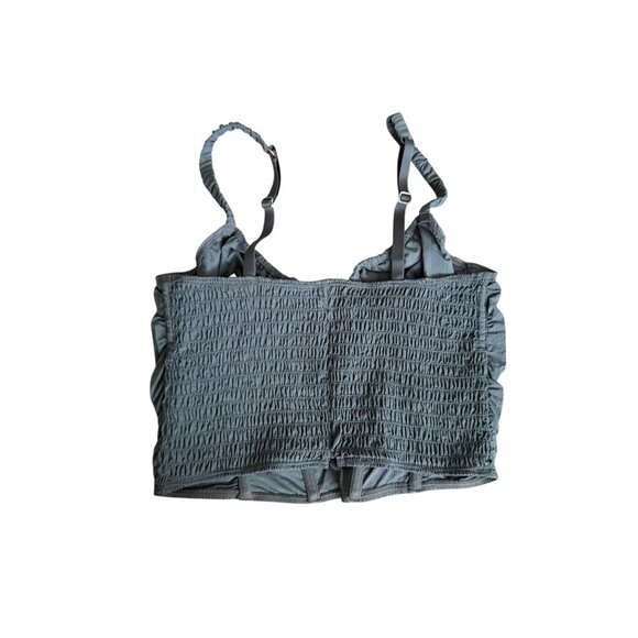 GILLY HICKS Gray Nylon Corset Style Crop Tank Top Size Medium - Picture 2 of 8